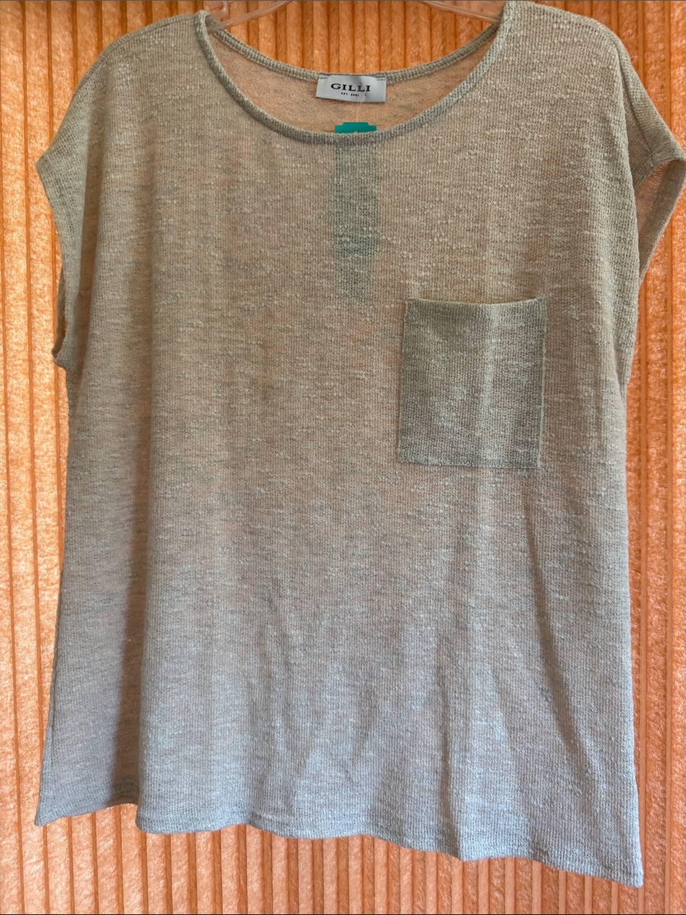 GILLI Rachel Crew Neck Knit Pocket Tunic Top Size M NWT